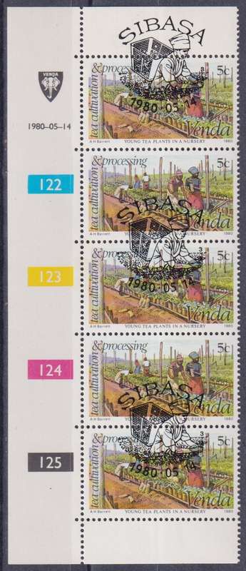 Stamps Venda Control Block 1980 Tea Cultivation