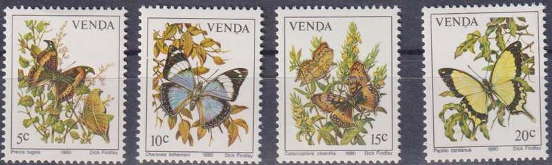 Stamps Venda 1980 Butterflies
