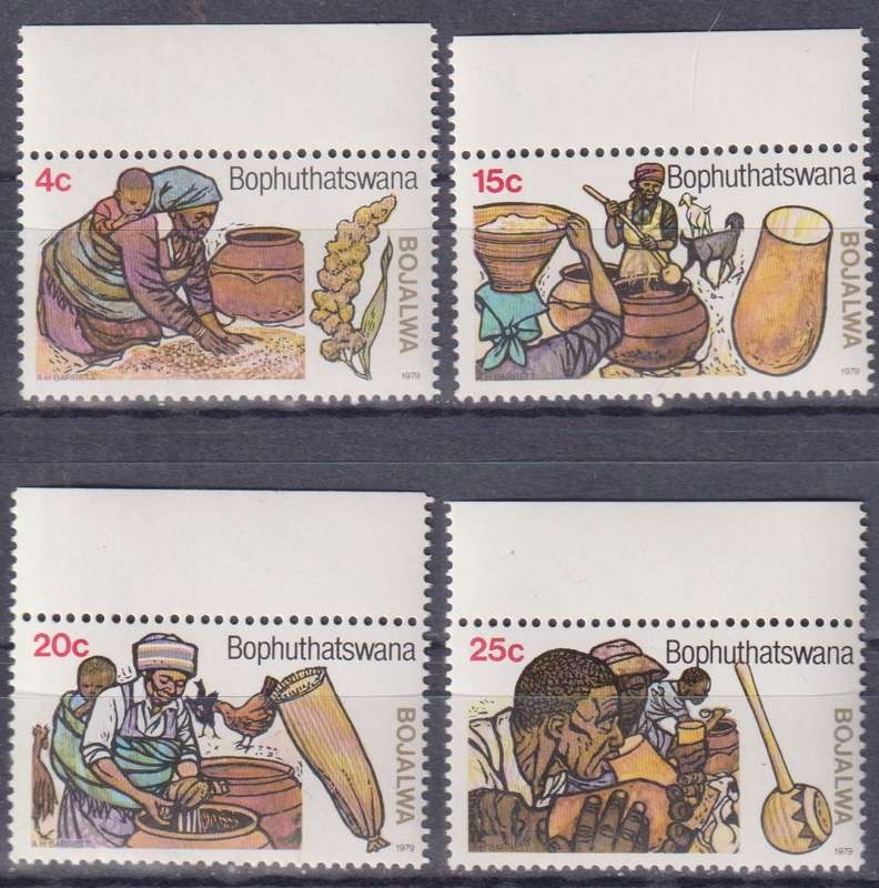 Stamps Bophuthatswana 1979 Sorghum Beer-making