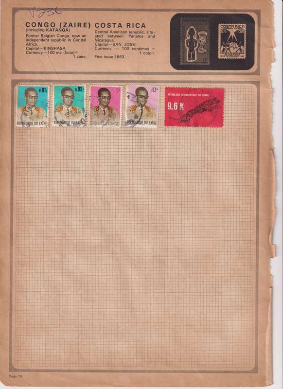 Stamps on paper Mix World