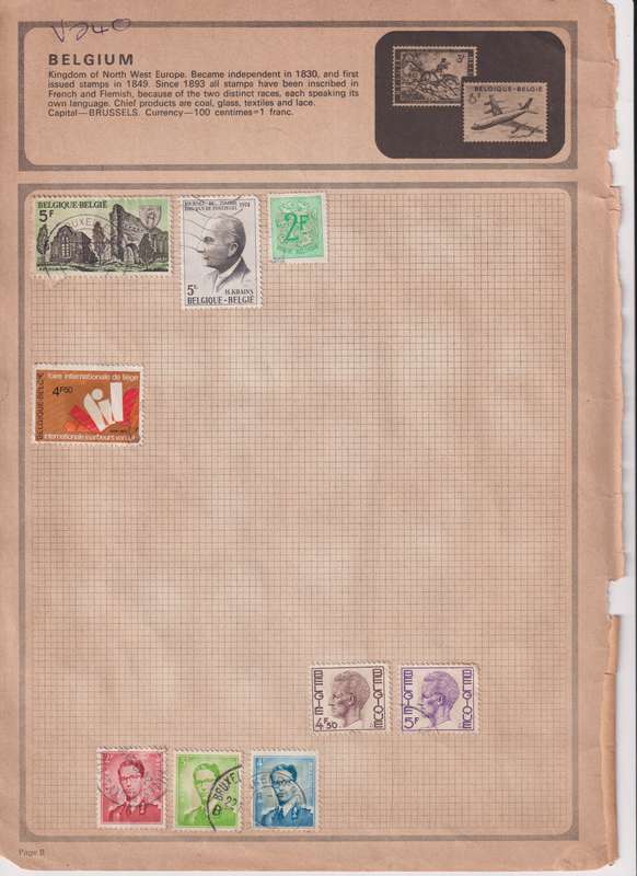Stamps on paper Mix World