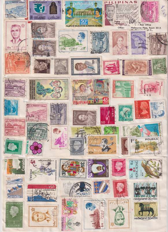 Stamps on paper Mix World