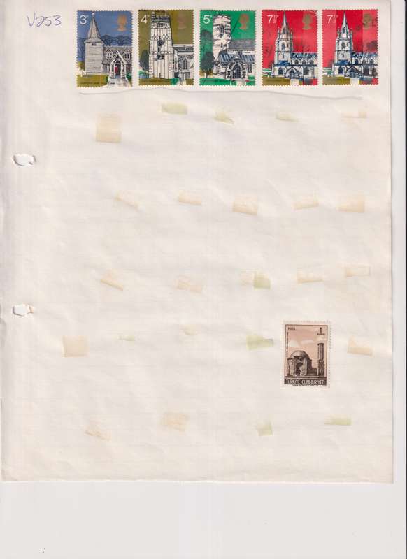 Stamps on paper Mix World