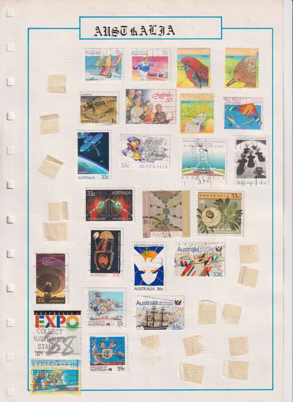Stamps on paper Australia