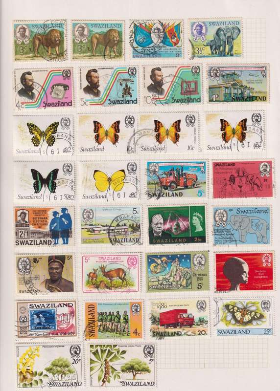 Stamps Swaziland Stamps on Paper