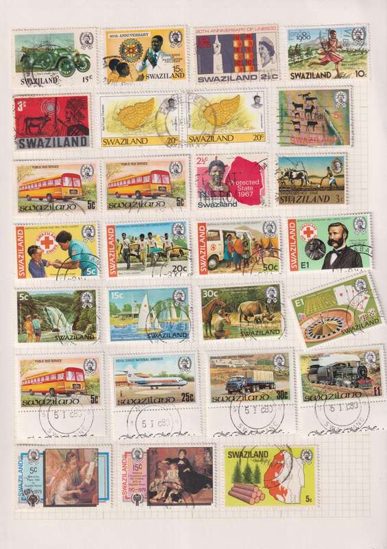 Stamps Swaziland Stamps on Paper