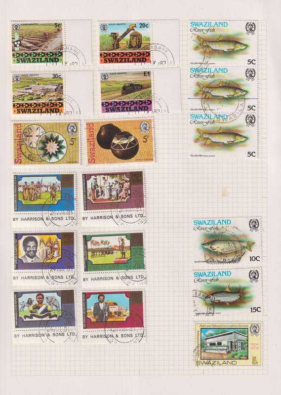 Stamps Swaziland Stamps on Paper