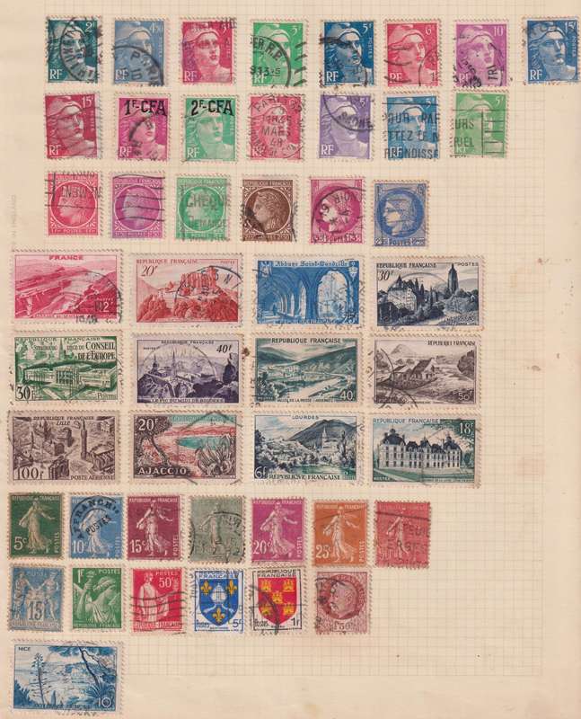 Stamps on paper Mix World