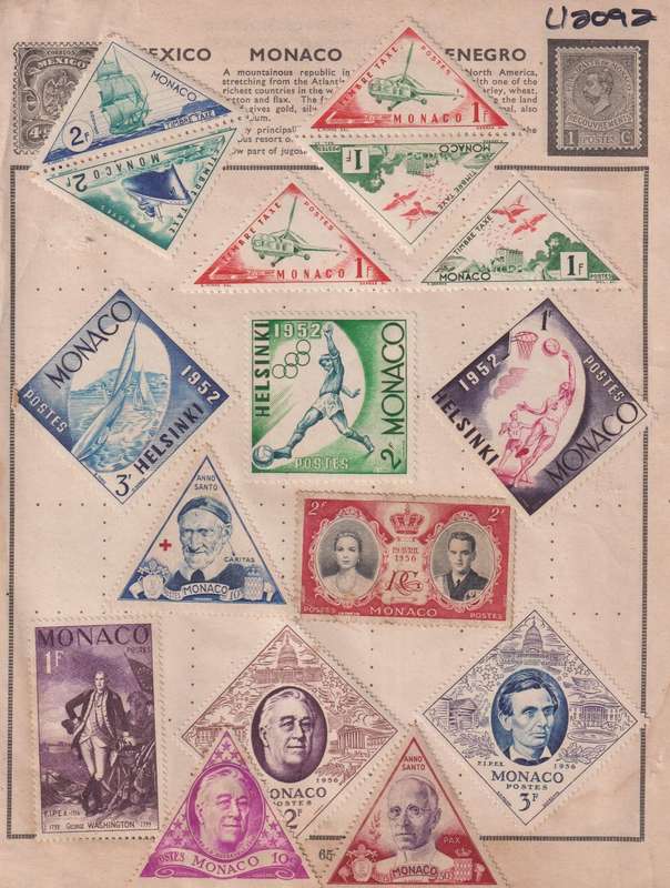 Stamps on paper Mix World
