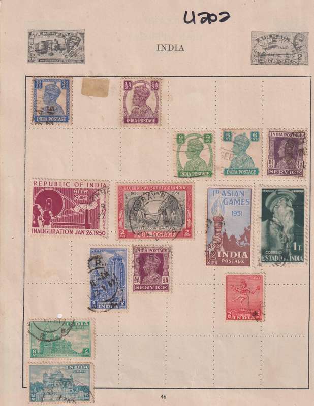 Stamps on paper Mix World