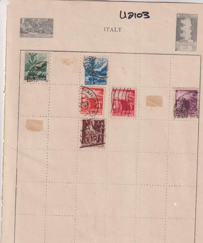 Stamps on paper Mix World