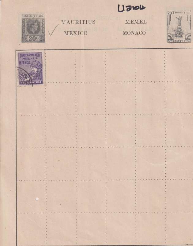 Stamps on paper Mix World