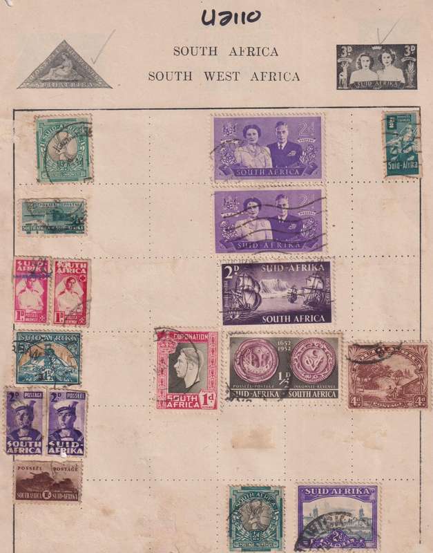 Stamps on paper Mix World