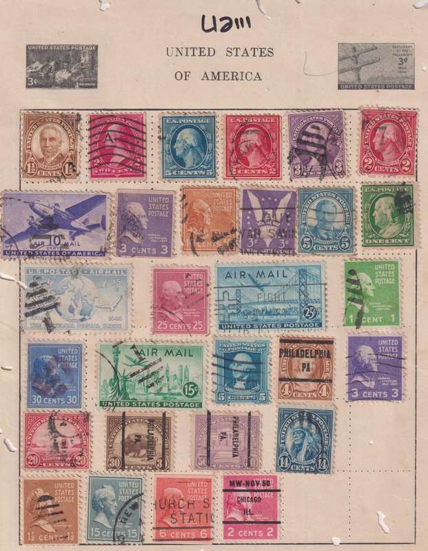 Stamps on paper Mix World