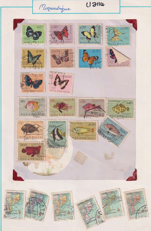 Stamps on paper Mix World
