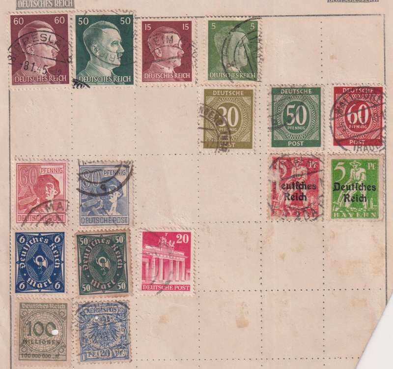 Stamps on paper Mix World
