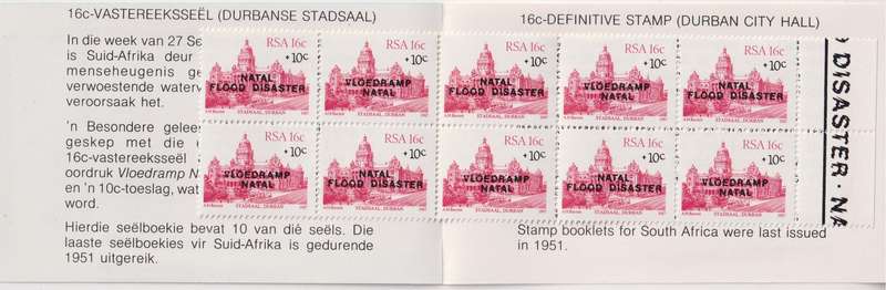 Stamps RSA 1987 Natal Flood Relief Fund