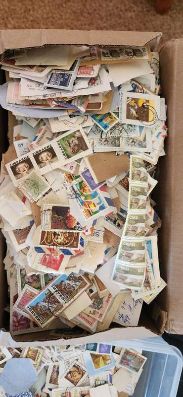 Stamps on paper Mix World