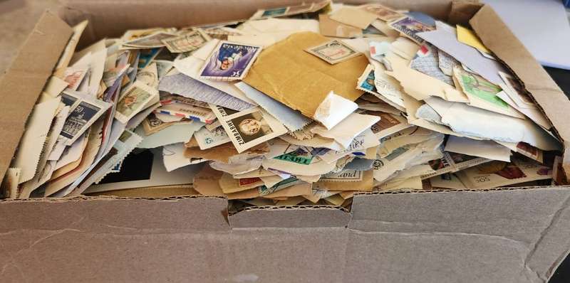Stamps on paper Mix World
