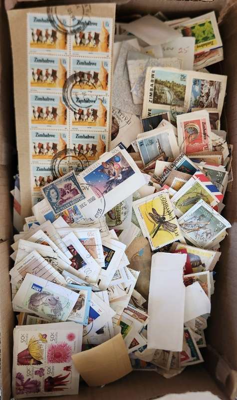 Stamps on paper Mix World