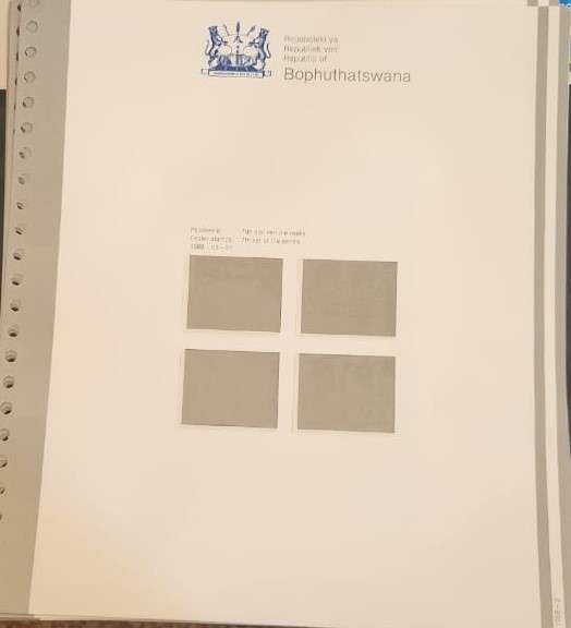 Stamp Collection Davo Pages Bophuthatswana  (Preprinted pages no stamps included)