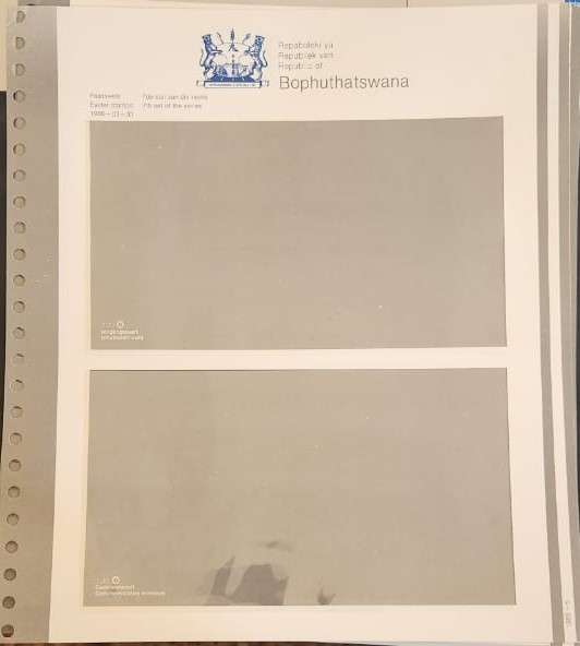 Stamp Collection Davo Pages Bophuthatswana  (Preprinted pages no stamps included)