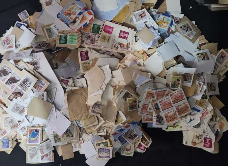 Stamps on paper Mix World