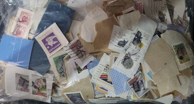 Stamps on paper Mix World