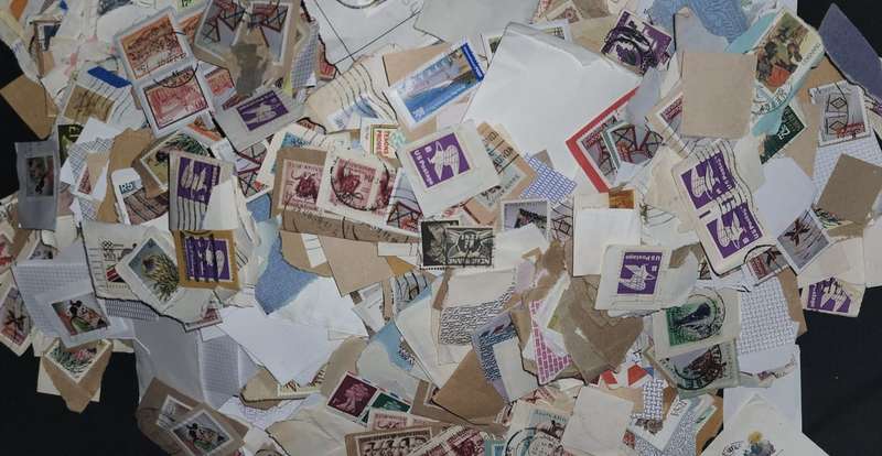 Stamps on paper Mix World