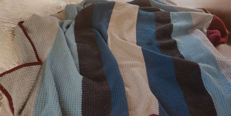 Hand Crochet unique warm winter blanket