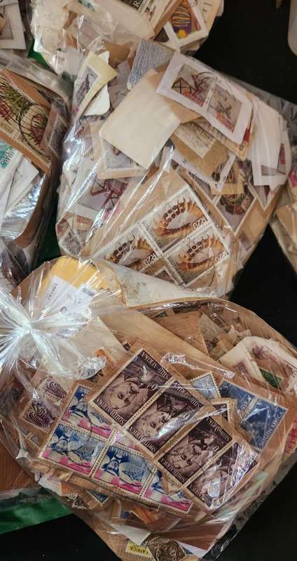 Stamps on paper Mix World