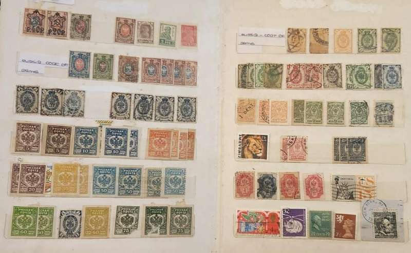 Stamp Album Hard Cover 8 Page 16 Sides  Mix World (NOT CHECKED)