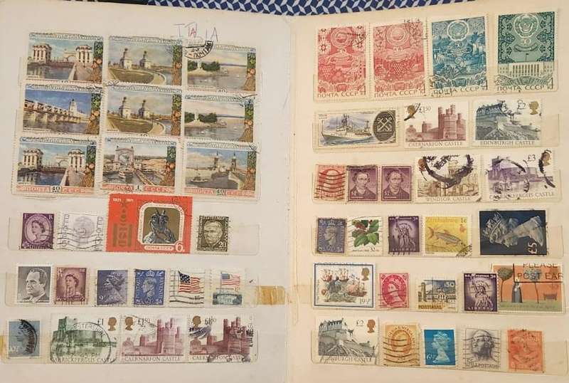 Stamp Album Hard Cover 8 Page 16 Sides  Mix World (NOT CHECKED)
