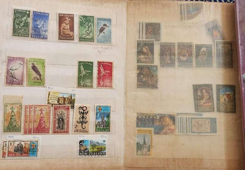 Stamp Album Hard Cover 9 Page 18 Sides  New Zealand (NOT CHECKED)