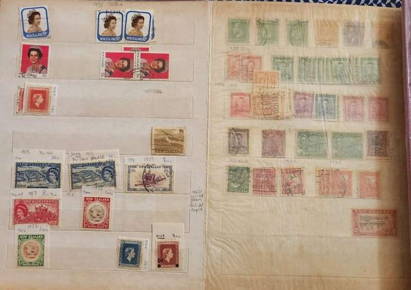 Stamp Album Hard Cover 9 Page 18 Sides  New Zealand (NOT CHECKED)