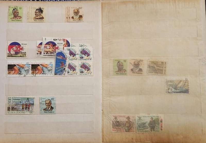 Stamp Album Hard Cover 9 Page 18 Sides  New Zealand (NOT CHECKED)