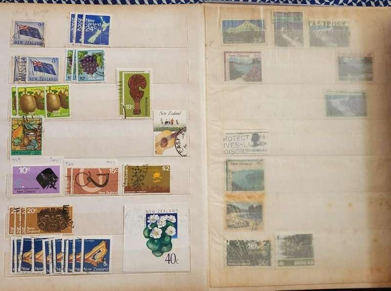Stamp Album Hard Cover 9 Page 18 Sides  New Zealand (NOT CHECKED)