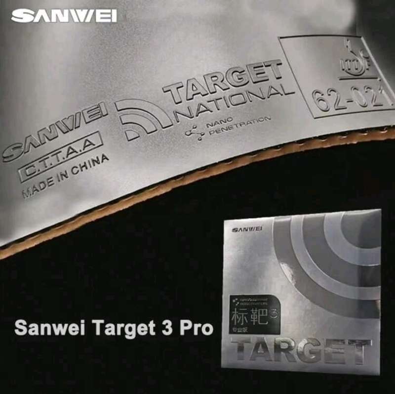 BLACK Sanwei Target 3 Professional Table Tennis Rubber