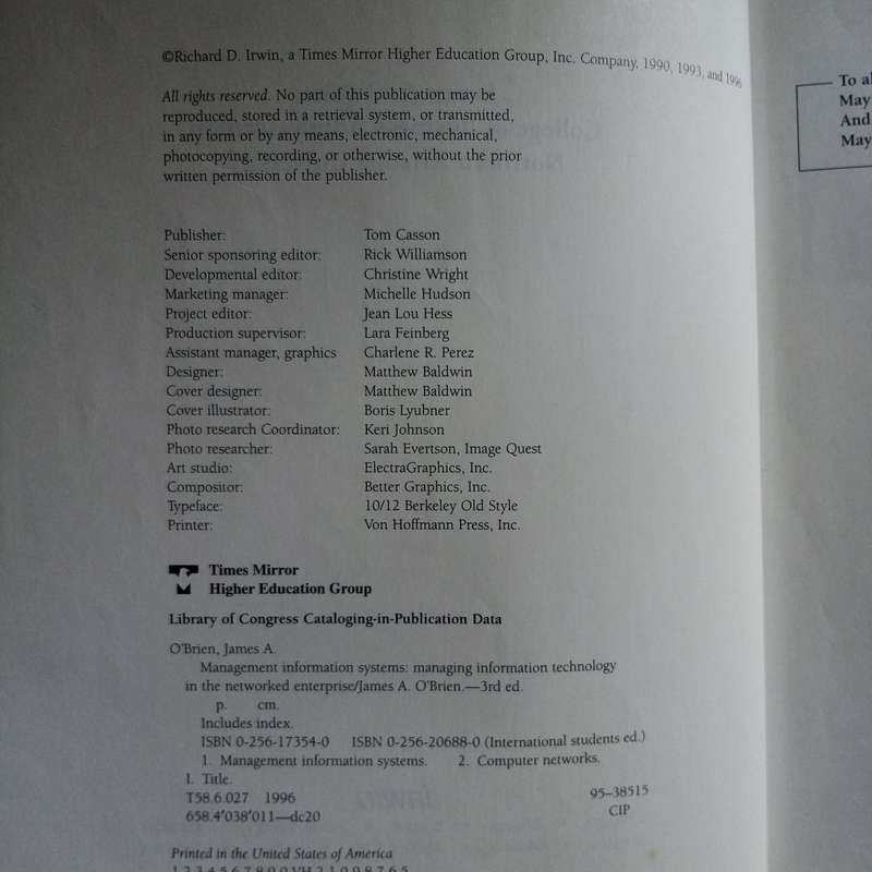 Management Information Technology in the Networked Enterprise, 3rd Edition by James A. O'Brien (Inte