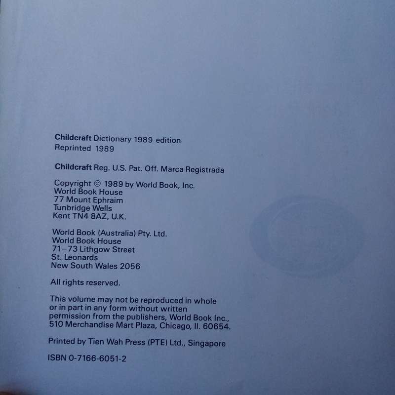 Rare 1992 Childcraft Dictionary International Edition  Classic Educational Children's Book