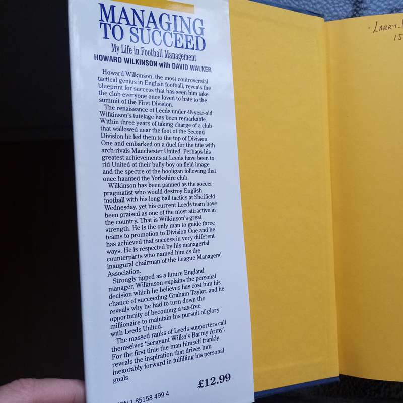 Managing to Succeed: My Life in Football Management by Howard Wilkinson soccer