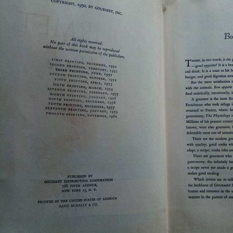 The Gourmet Cookbook - 10th Printing, 1957 Edition - Rare Collectible for Culinary Enthusiasts