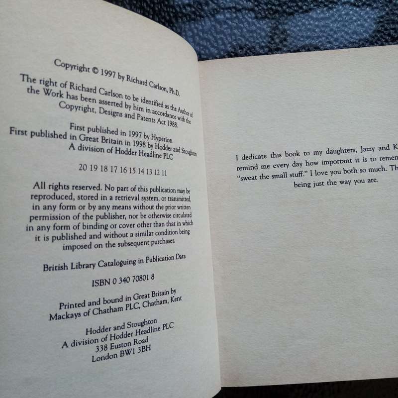 Don't Sweat the Small Stuff... and It's All Small Stuff by Richard Carlson