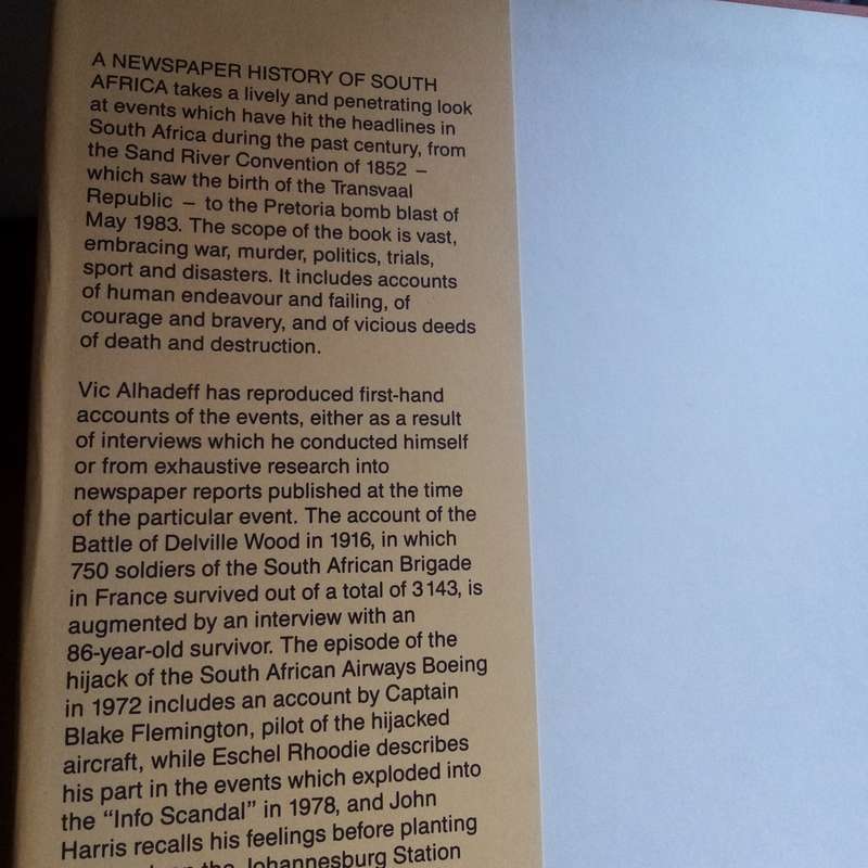 A Newspaper History of South Africa: Insightful Perspectives by Vic Alhadeff