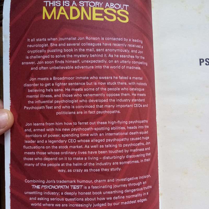The Psychopath Test: Exploring the Madness Industry by Jon Ronson