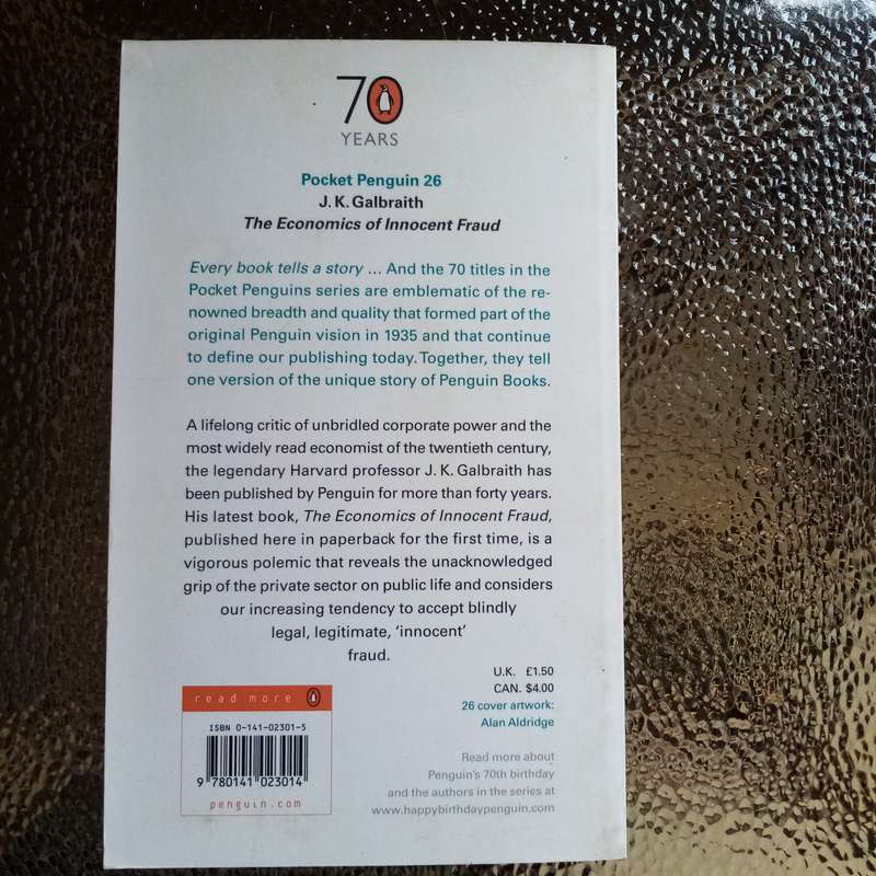 The Economics of Innocent Fraud by J.K. Galbraith - A Provocative Look at Economic Truths