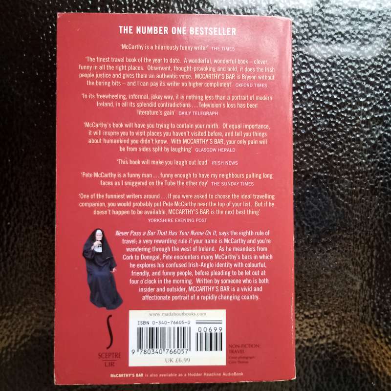 McCarthy's Bar: A Journey of Discovery in Ireland by Pete McCarthy  Travel Memoir Treasure!