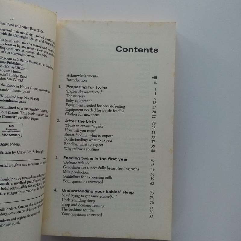 A Contented House With Twins by Gina Ford & Alice Beer: A Practical Guide to Parenting Twins