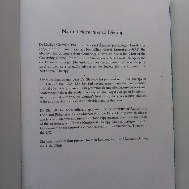 Natural Alternatives to Dieting: Sustainable Weight Loss and Healthy Living by Marilyn Glenville