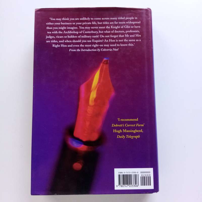 Debrett's Correct Form by Celestria Noel - The Ultimate Guide to British Etiquette (Hardback)